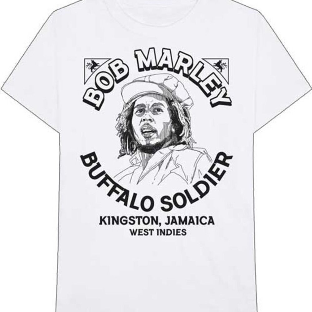 Bob Marley Buffalo Soldier Illustrated Reggae Music Shirt 89